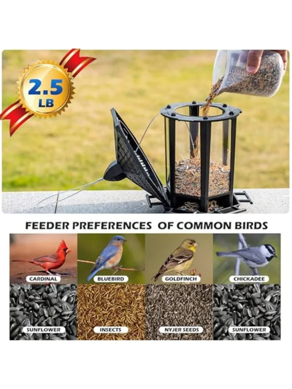 New 2 Pack Bird Feeders for Outdoor Hanging, Retro Pagoda Design Fun